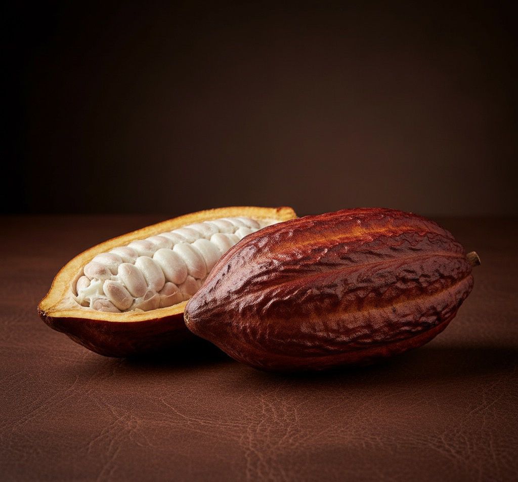 Mazorca de cacao abierta
